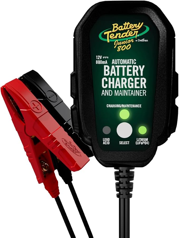 Battery Tender Junior 12V, 800mA Battery Charger and Maintainer by BatteryTender