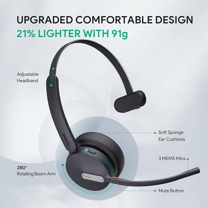 Yealink BH70 UC Wireless Bluetooth Headset - Image 5