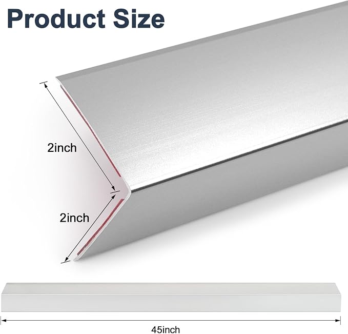 4PCS 45" Aluminum Metal Corner Protectors, Self Adhesive Corner Guards - Image 2