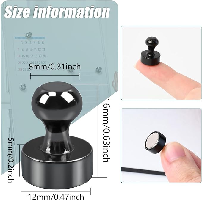 50 Pack Fridge Magnet, Push Pin Magnets Refrigerator Magnets Small Strong - Image 2