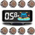 Parktronic 8 Parking Sensors Kit Reverse Backup Radar System Rear and Front View by ELSNU