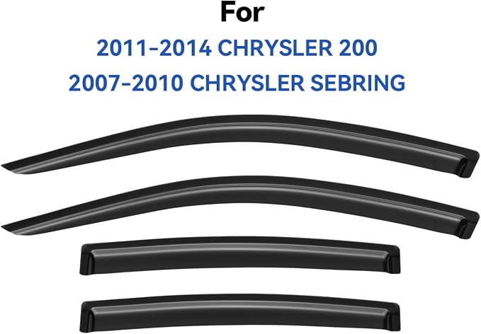 Window Visors Rain Guards for 2011 2012 2013 2014 Chrysler 200, Out-Channel - Image 2
