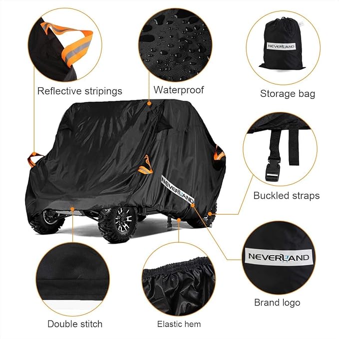 NEVERLAND UTV Cover Heavy Duty Ranger Cover Waterproof 4-6 Seater Side by Side - Image 3