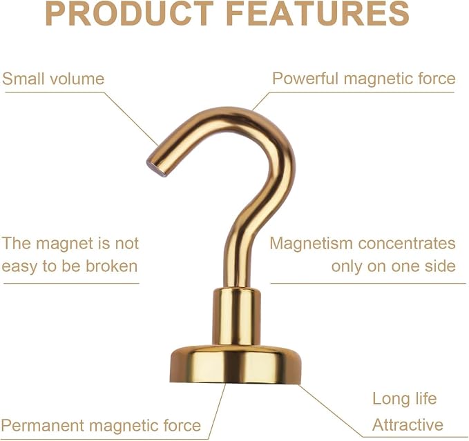 DIYMAG Magnetic Hooks, 30Lbs Strong Heavy Duty Cruise Magnet S-Hook - Image 4