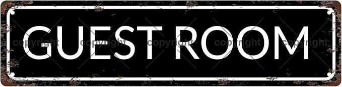 GUEST ROOM Vintage Metal Tin Sign, Street Sign, Home Decor, Room Decor by Unknown
