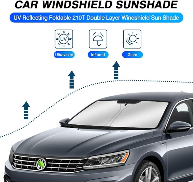 KUST Windshield Sun Shade for 2012-2022 Volkswagen VW Passat Accessories - Image 2