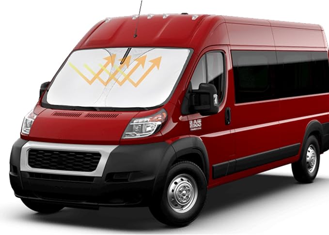 Windshield Sunshade for 2014-2024 2025 2026 Dodge Ram ProMaster Accessories by SLOGENTO