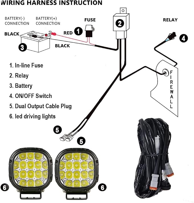 BIGLION.X 4 Inch Round Led Offroad Lights Pair 160W 18800LM Driving Spot Light - Image 3