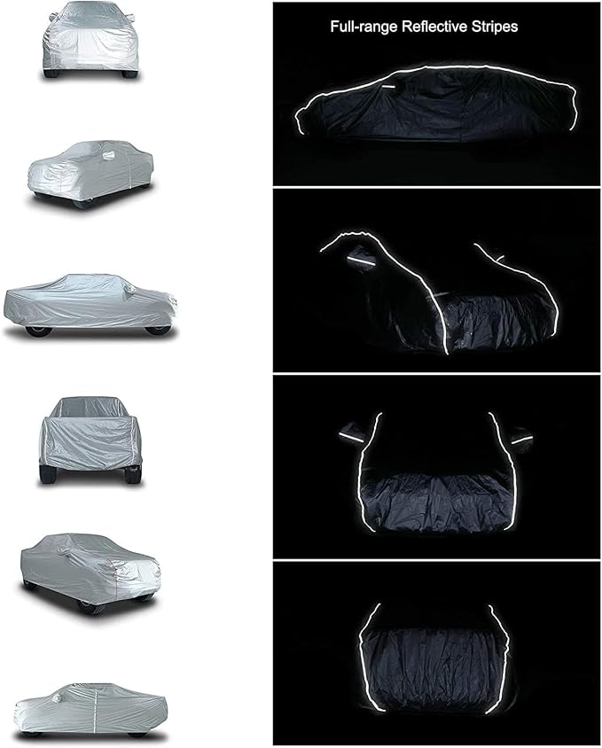 Tecoom Hard Shell Truck Car Cover Waterproof UV-Proof Windproof Zipper Design - Image 4