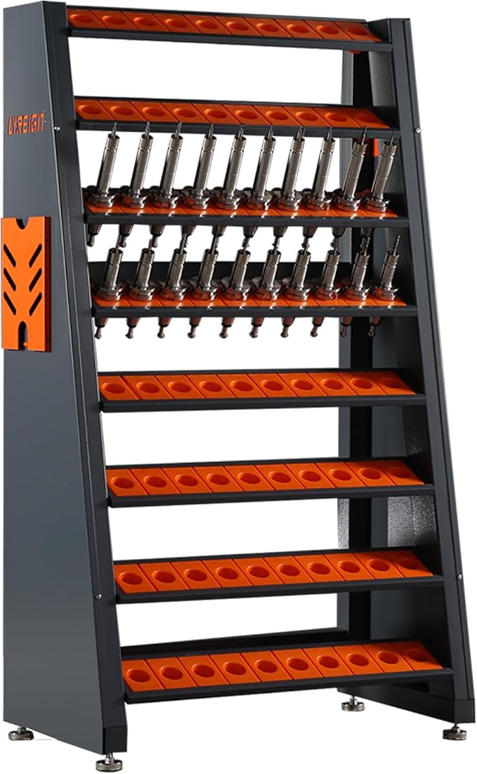 BT50 CNC Tool Rack, CAT50 8-Row Large Capacity CNC Tools Holder Cart, Mechanics by LYREIGNCNCME