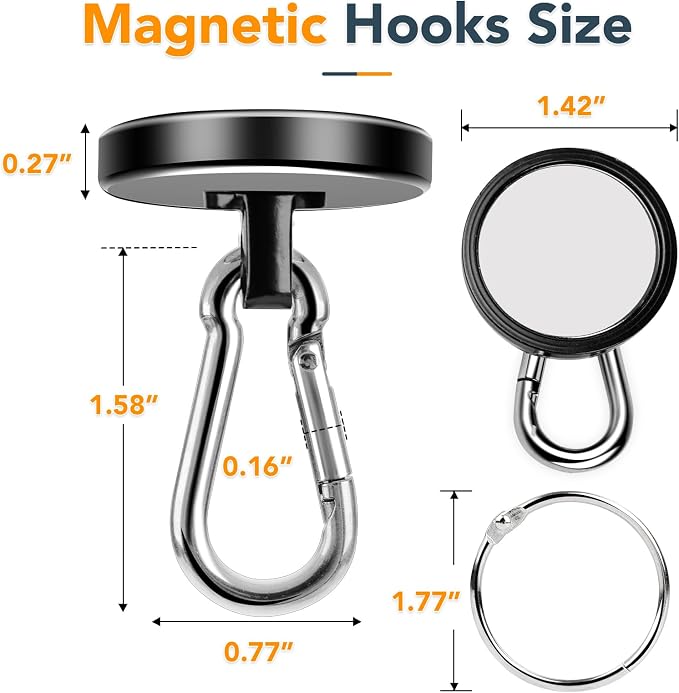 MIKEDE Magnetic Hooks, 150LB Neodymium Magnets Heavy Duty - Image 2