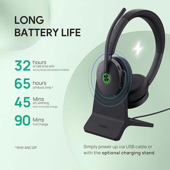 Yealink BH74 Active Noise Canceling Wireless Headset - Image 4