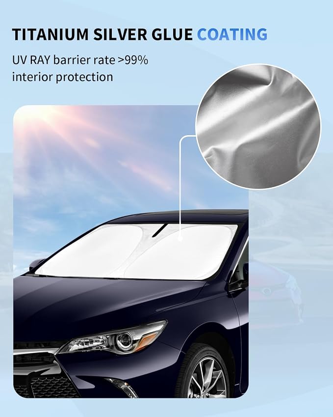 Custom-fit for Toyota Camry 2012-2016 2017 Windshield Sun Shade Block UV Rays - Image 3
