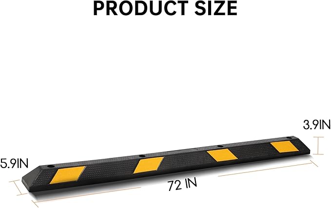 Pack of 2-72" Parking Stoppers for Garage, Heavy Duty Rubber Parking Curb - Image 8