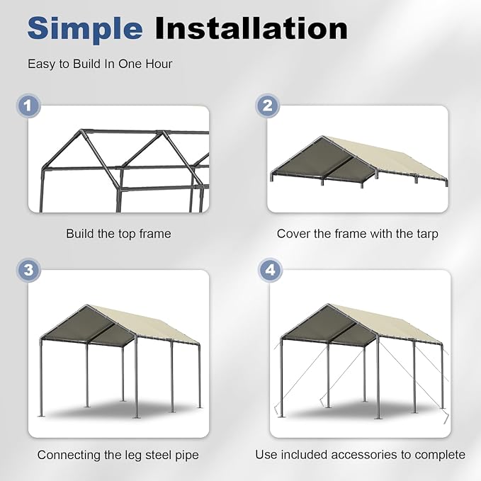10x20ft Portable Car Tent Garage - Image 4