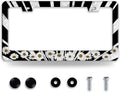 Sun License Plate Frame Black White Daisy Flowers License Plate Frames Funny by NINANMY