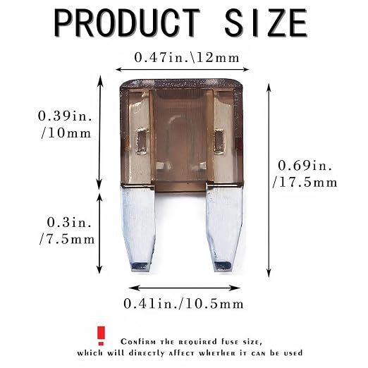 100 Pack Auto Fuses 7.5 AMP APM/ATM 32V Mini Blade Style Fuses 7.5A Short - Image 2
