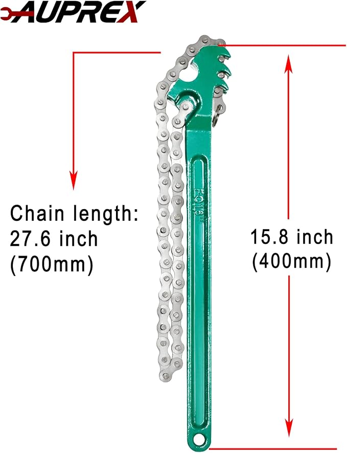 16 Inch Sturdy Adjustable Heavy Duty Ratcheting Chain Oil Filter Wrench - Image 2