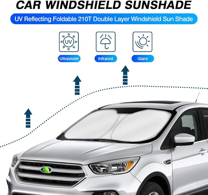 KUST Windshield Sun Shade for 2013 2014 2015 2016 2017 2018 2019 Ford Escape - Image 2