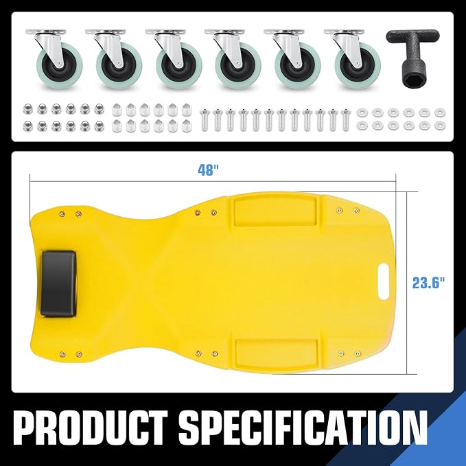 DNA MOTORING 48 Inches Heavy-Duty Low-Profile Roller Automotive Creeper - Image 2
