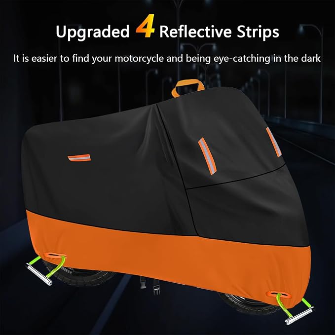 Large Motorcycle Cover Heavy Duty Motorcycle Tarp All Season Durable Waterproof - Image 5