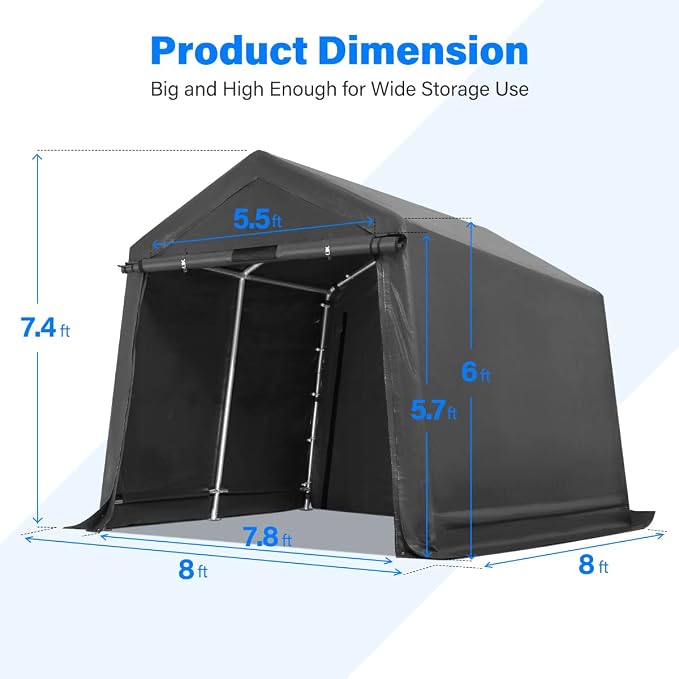ADVANCE OUTDOOR 8x8 ft Storage Tent - Image 5