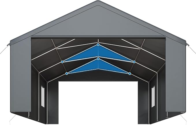 Polar Aurora Carport 20x20 FT, Heavy Duty Car Port Canopy, - Image 5