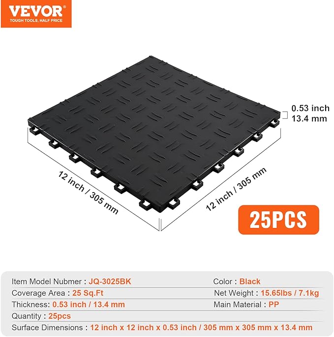 VEVOR Garage Tiles Interlocking, Non-Slip Double-Sided Texture Garage Flooring - Image 7