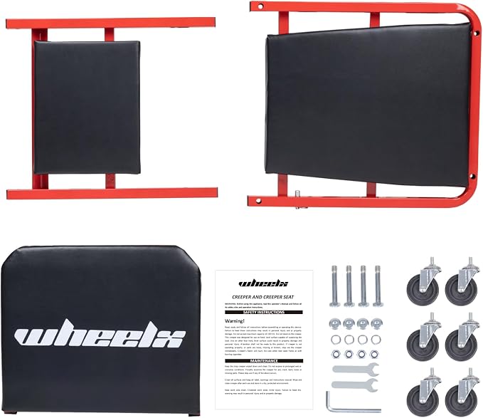 Mechanic Creeper 36 Inches 2 Modes Z Seat 340 lbs Capacity, Foldable Garage - Image 8