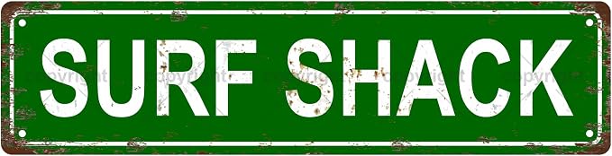 SURF SHACK Space Vintage Metal Tin Street Sign Bar Cafe Garage Cave Home Room by Unknown