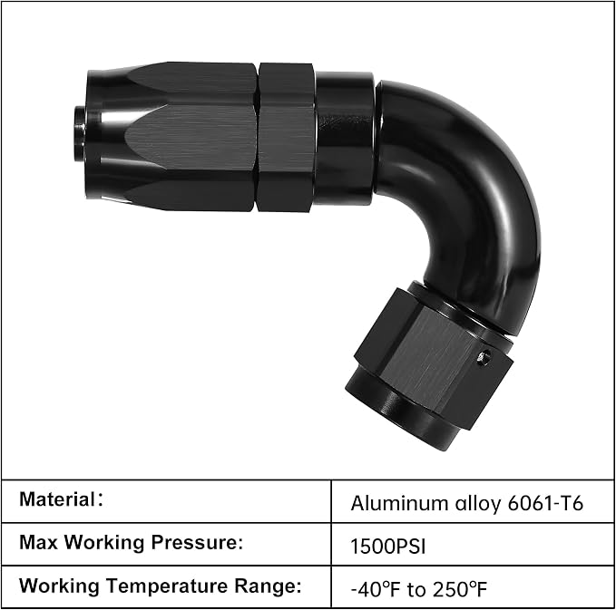 EVIL ENERGY 10AN 120 Degree One Piece Full Flow Hose End Fitting Swivel - Image 3