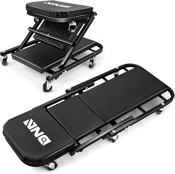 DNA MOTORING 40 Inches Folding 2 in 1 Rolling Z Creeper, Adjustable Roller by DNAMOTORING-Tools