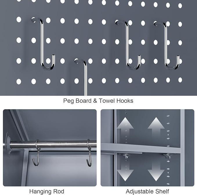 GREATMEET 72.8" H Metal Garage Storage Cabinets - Image 6