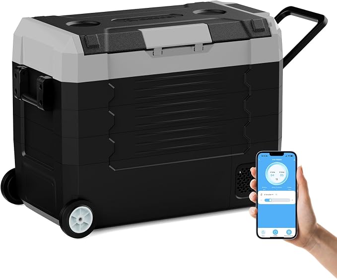 SubSun Electric Cooler, 58QT Car Refrigerator, Portable Freezer 12V/24V DC and by SubSun