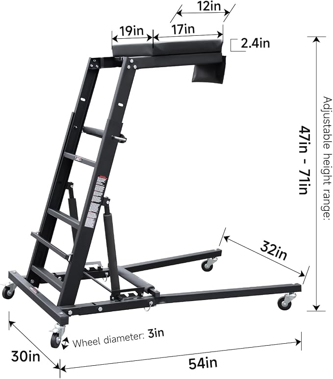 Adjustable Topside Creeper Automotive Engine Creeper 47''-65'', 440 LBS Capacity - Image 2