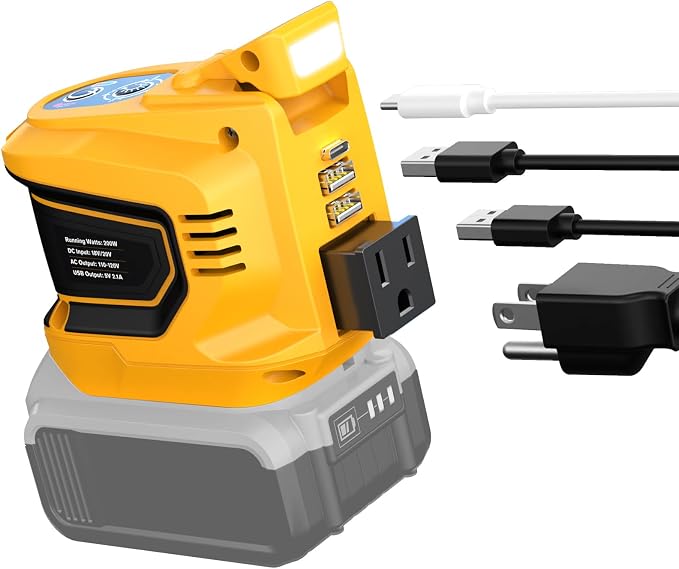 200W Portable Power Inverter for DeWALT 20V, Ecarke Outdoor Generato Battery by Ecarke