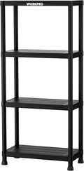 WORKPRO 4-Tier Plastic Storage Shelves, 400lb Capacity Shelving Unit, 51.4" H x by WORKPRO