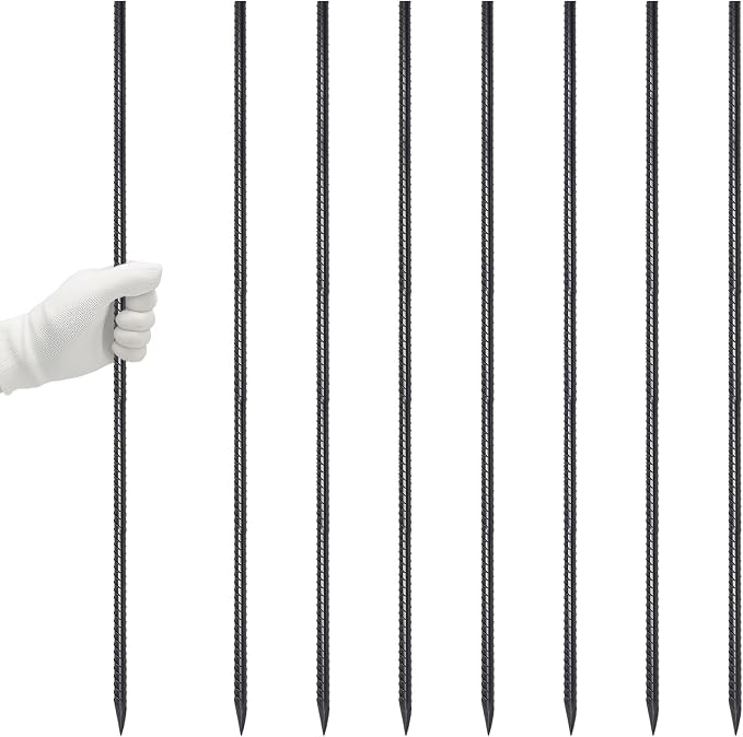 VVOKGO Rebar Stakes 48 Inch 8-Pack Concrete Form Stakes Heavy Duty Straight by VVOKGO