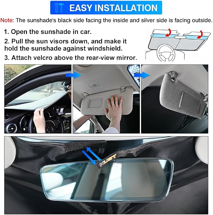 KUST Windshield Sun Shade for 2012-2017 Subaru Crosstrek/XV 2018-2023 Subaru - Image 6