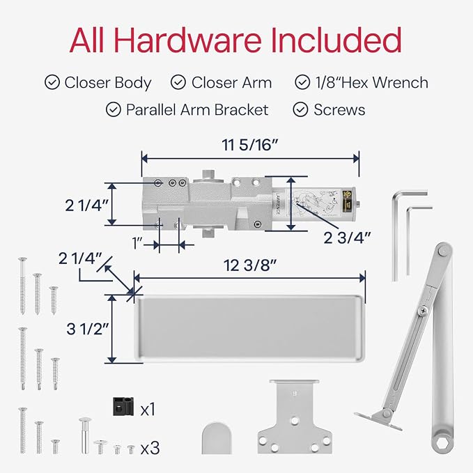 Lawrence Extra Heavy Duty Door Closer Commercial Grade 1 - Image 6