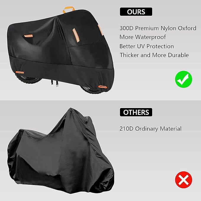 300D Oxford Heavy Duty Motorcycle Cover, Dirt Bike Cover, 104 inch XXL - Image 3