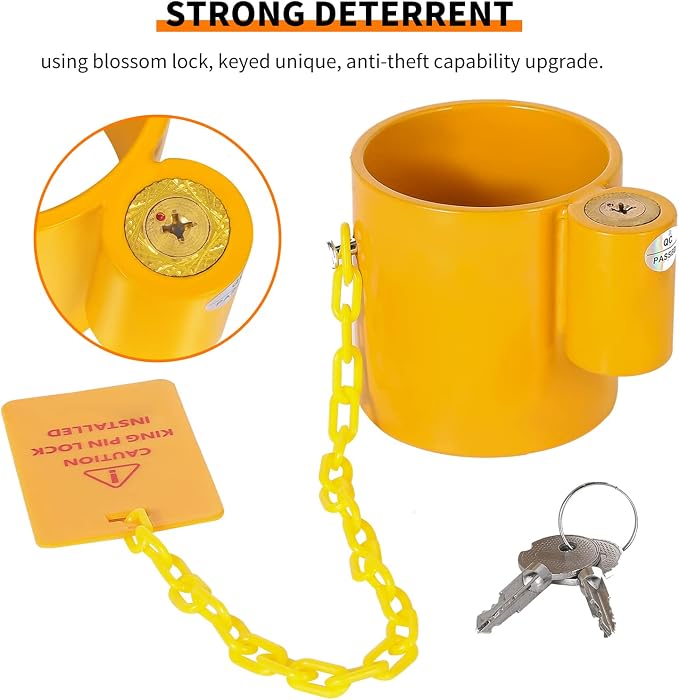 5-Wheel Solid Steel Trailer King Lock Anti-Theft, Trailer Hitch Locks - Image 3