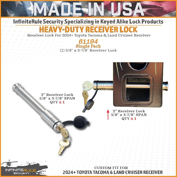 61194 | Single Pack, Receiver Lock - Image 2