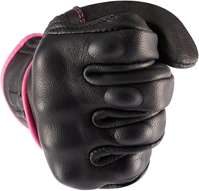 Harssidanzar Women's Motorcycle Gloves, Leather Motorcycle Gloves, Motorbike - Image 7