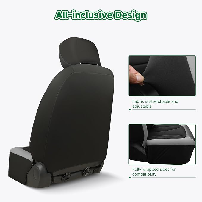 GIANT PANDA Fit Chevy Silverado 1500 2500 3500 Front Car Seat Cover, 3D Air - Image 5