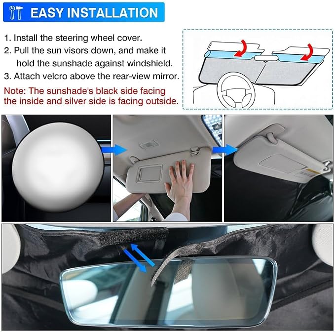 KUST Windshield Sun Shade for 2015-2020 Ford F150 Accessories Pickup Truck - Image 6