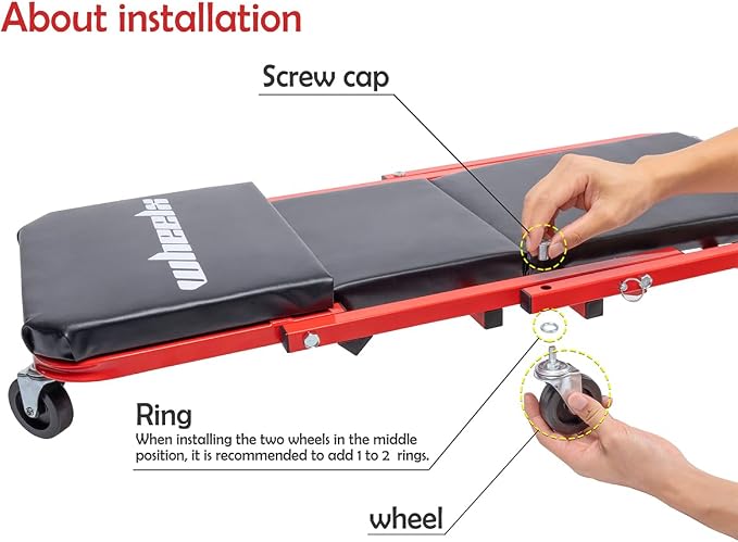 Mechanic Creeper 36 inches 3-in-1 Mode Z Seat 340lbs Capacity, Foldable Garage - Image 4