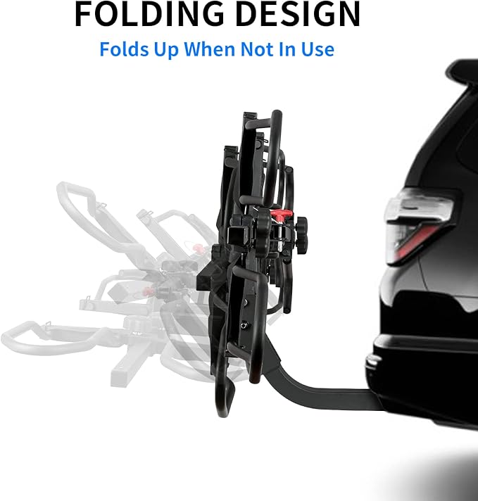 WEIZE Hitch Bike Rack, Wobble Free Smart Tilting Folding Bicycle Car Racks - Image 3