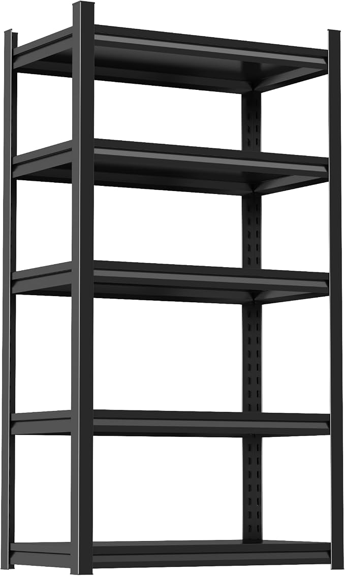 Adjustable 5-Tier Garage Shelving, Heavy Duty Steel Storage Rack, High Load by Notmise