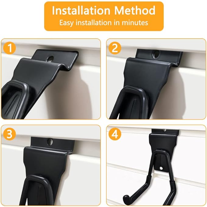 Slatwall Hooks, Slat Wall Accessories Multi Size Garage Hooks Storage Utility - Image 7